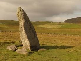 Standing stone on the Lund road